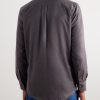 Brushed-Cotton Flannel Overshirt - BK Brushed-Cotton Flannel Overshirt - BK