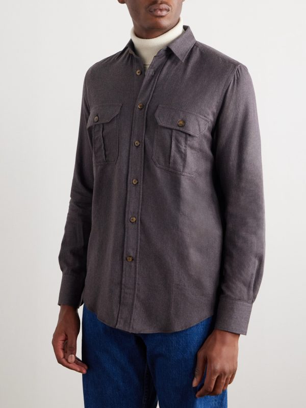 Brushed-Cotton Flannel Overshirt - FR Brushed-Cotton Flannel Overshirt - FR