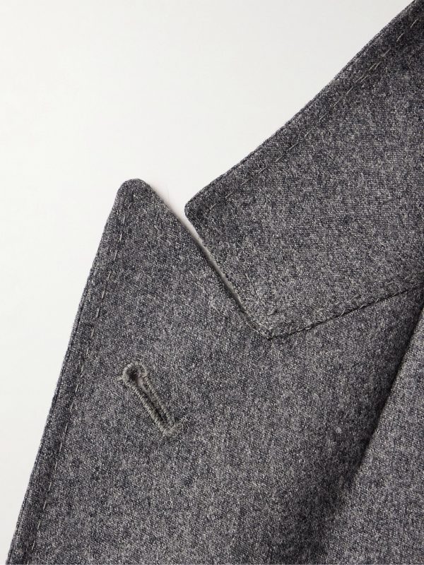 Kei Slim-Fit Double-Breasted Wool-Flannel Blazer - E1 Kei Slim-Fit Double-Breasted Wool-Flannel Blazer - E1