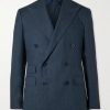 Kent Slim-Fit Double-Breasted Linen Suit Jacket Kent Slim-Fit Double-Breasted Linen Suit Jacket