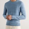 Slim-Fit Mulberry Silk and Linen-Blend Sweater - FR Slim-Fit Mulberry Silk and Linen-Blend Sweater - FR