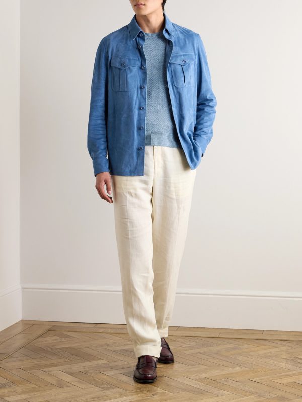 Slim-Fit Mulberry Silk and Linen-Blend Sweater - OU Slim-Fit Mulberry Silk and Linen-Blend Sweater - OU