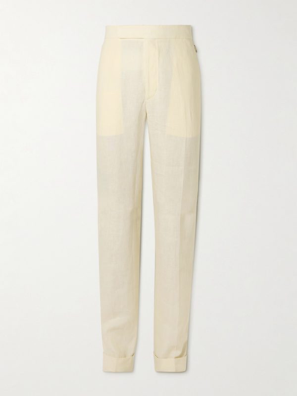 Glenn Straight-Leg Linen Suit Trousers Glenn Straight-Leg Linen Suit Trousers