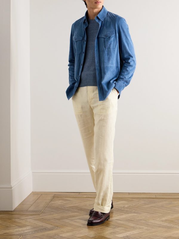 Glenn Straight-Leg Linen Suit Trousers - OU Glenn Straight-Leg Linen Suit Trousers - OU