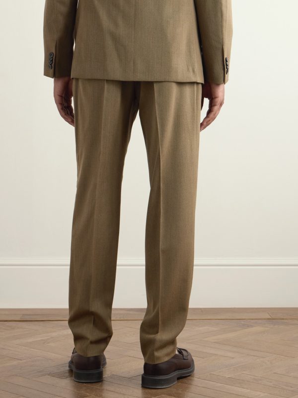 Tapered Pleated Wool-Twill Suit Trousers - BK Tapered Pleated Wool-Twill Suit Trousers - BK