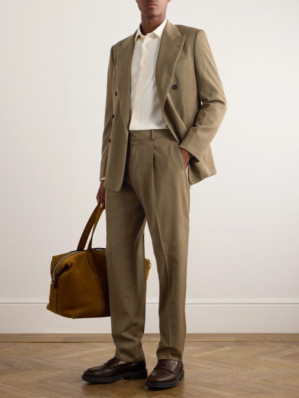 Tapered Pleated Wool-Twill Suit Trousers - OU Tapered Pleated Wool-Twill Suit Trousers - OU