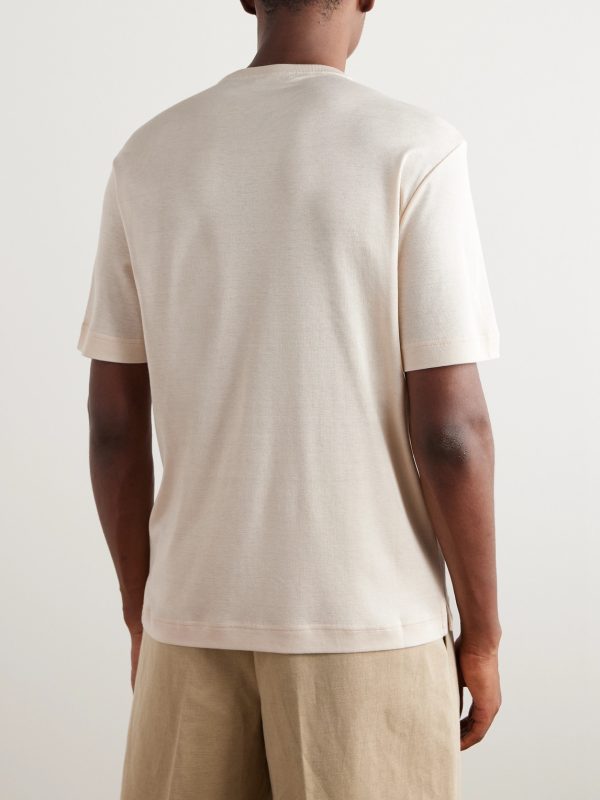 Valpiana Silk and Cotton-Blend T-Shirt - BK Valpiana Silk and Cotton-Blend T-Shirt - BK