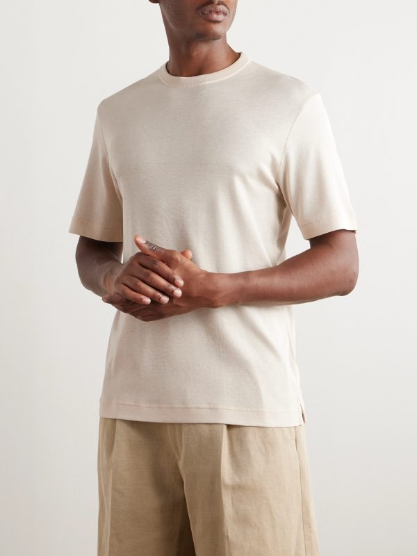 Valpiana Silk and Cotton-Blend T-Shirt - FR Valpiana Silk and Cotton-Blend T-Shirt - FR