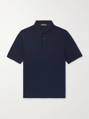 Slim-Fit Wool, Silk and Cashmere-Blend Polo Shirt Slim-Fit Wool, Silk and Cashmere-Blend Polo Shirt