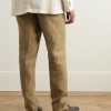 Carlo Straight-Leg Linen-Twill Trousers - BK Carlo Straight-Leg Linen-Twill Trousers - BK