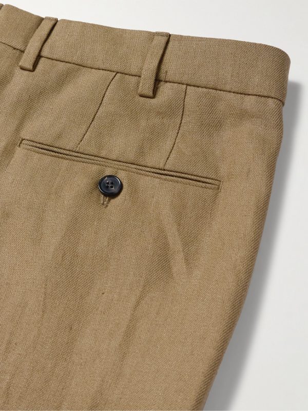Carlo Straight-Leg Linen-Twill Trousers - CU Carlo Straight-Leg Linen-Twill Trousers - CU