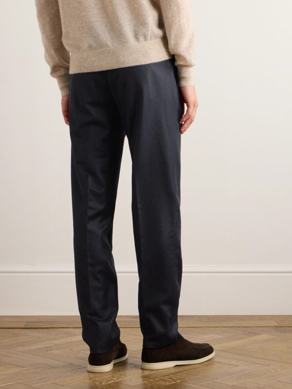 Carlo Straight-Leg Wool and Cashmere-Blend Flannel Trousers - BK