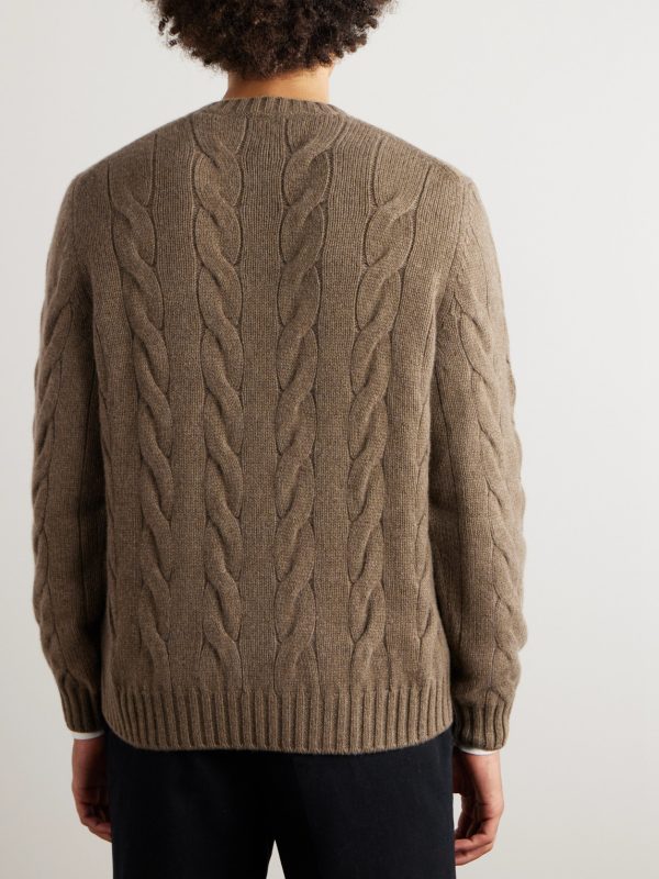 Napier Cable-Knit Baby Cashmere Sweater - BK