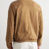 Suede Zip-Up Bomber Jacket - BK