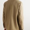 Barth Caban Felt and Leather-Trimmed Cotton-Gabardine Jacket - BK