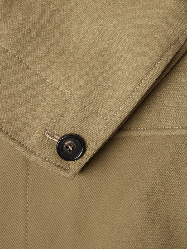 Barth Caban Felt and Leather-Trimmed Cotton-Gabardine Jacket - E1