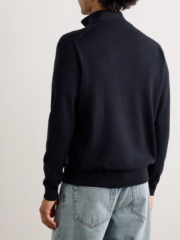 Slim-Fit Baby Cashmere Half-Zip Sweater - BK