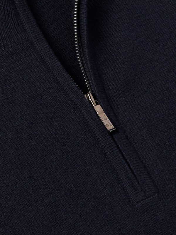 Slim-Fit Baby Cashmere Half-Zip Sweater - CU