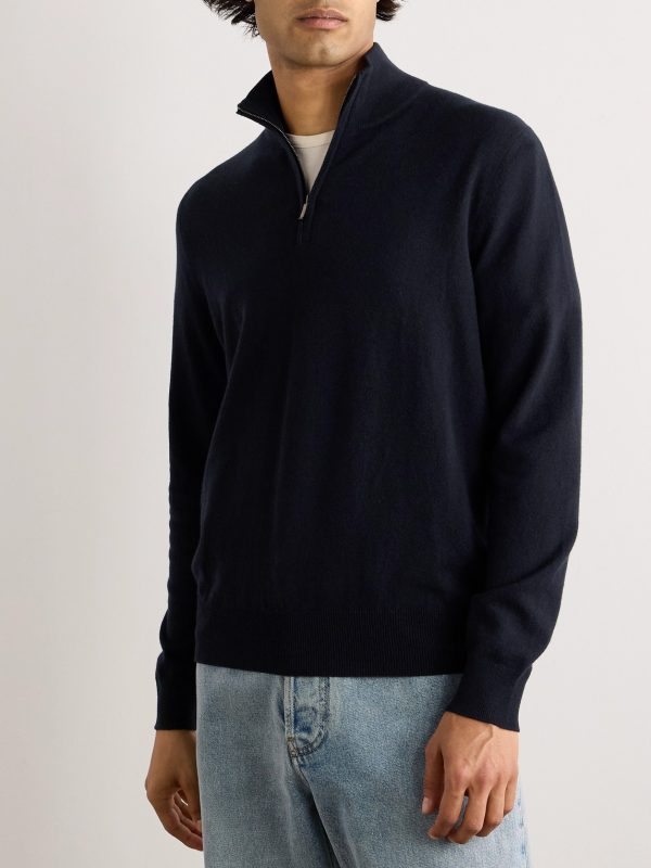 Slim-Fit Baby Cashmere Half-Zip Sweater - FR