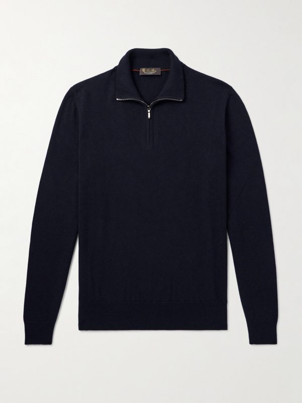 Slim-Fit Baby Cashmere Half-Zip Sweater