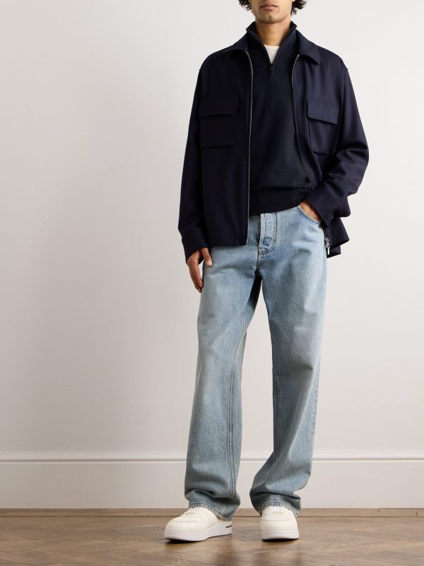 Slim-Fit Baby Cashmere Half-Zip Sweater - OU
