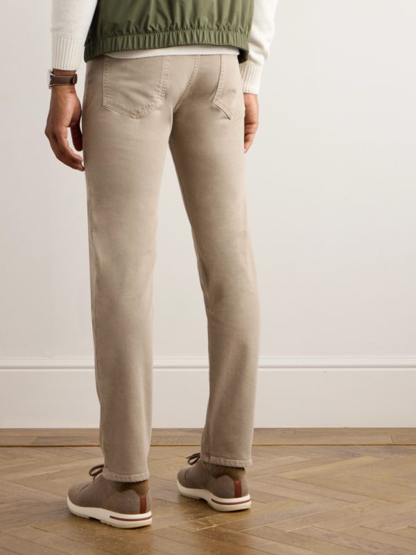 Quarona Slim-Fit Stretch-Cotton Twill Trousers - BK Quarona Slim-Fit Stretch-Cotton Twill Trousers - BK