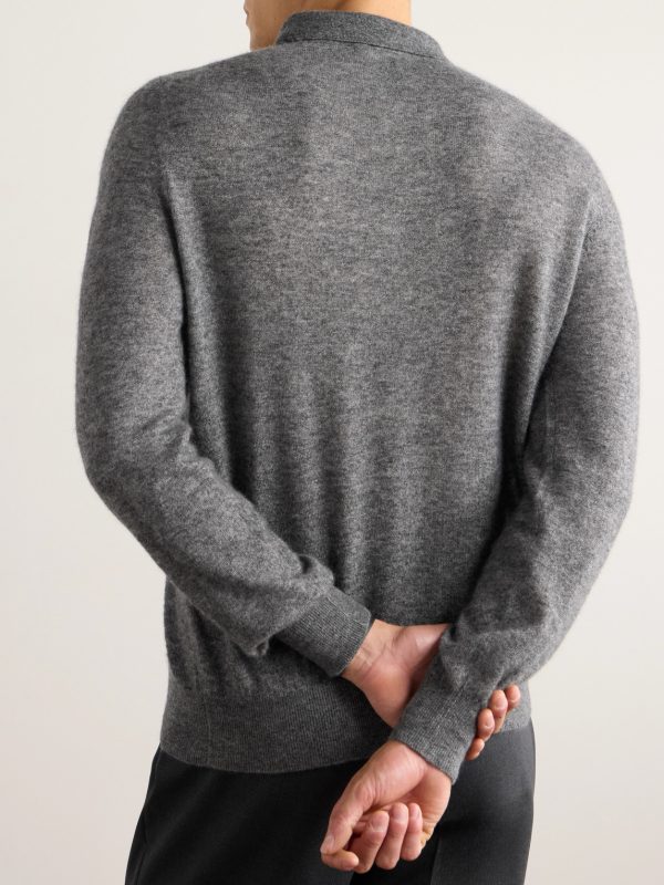Camino Brushed Cashmere and Silk-Blend Polo Shirt - BK