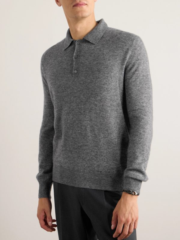 Camino Brushed Cashmere and Silk-Blend Polo Shirt - FR