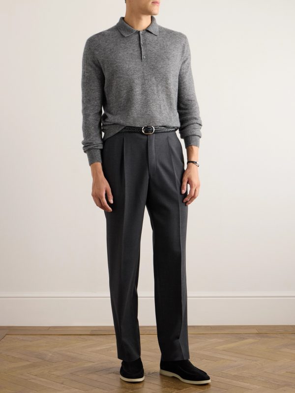 Camino Brushed Cashmere and Silk-Blend Polo Shirt - OU