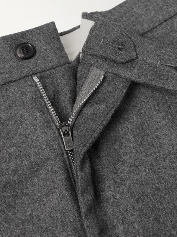 Carlo Straight-Leg Wool and Cashmere-Blend Flannel Trousers - E1