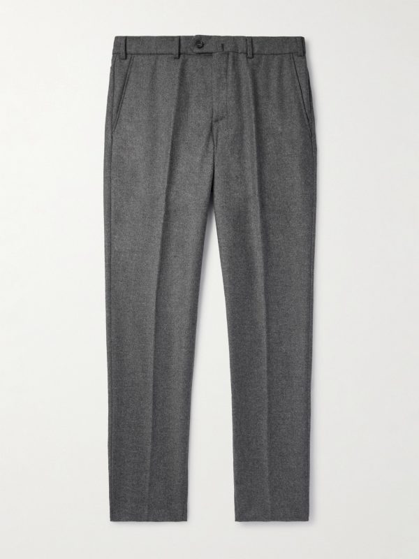 Carlo Straight-Leg Wool and Cashmere-Blend Flannel Trousers