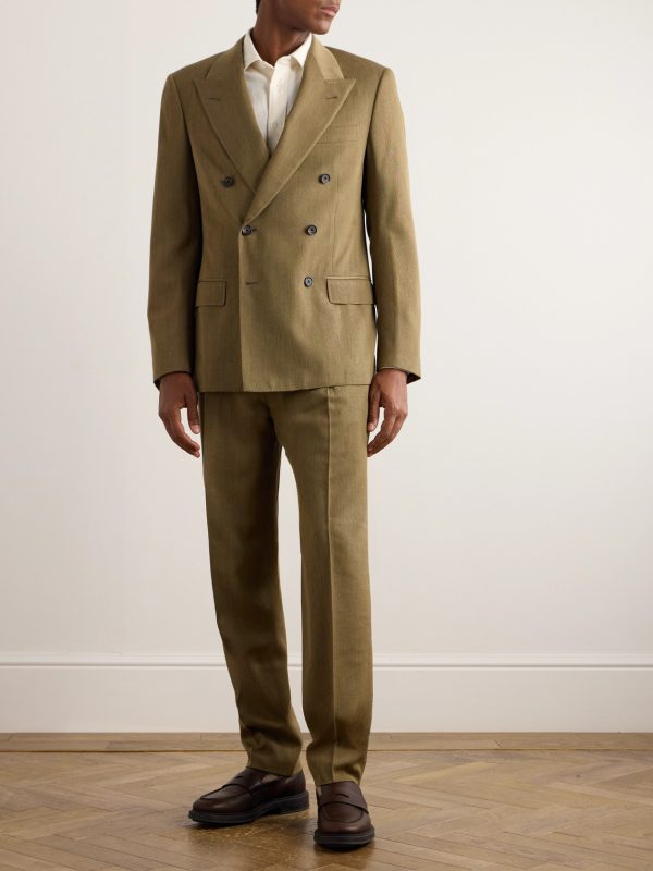 Double-Breasted Virgin Wool-Twill Suit Jacket - OU