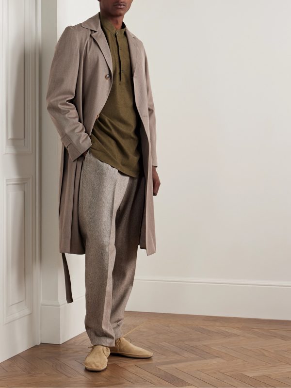 Elia Grandad-Collar Virgin Wool and Cashmere-Blend Shirt - OU Elia Grandad-Collar Virgin Wool and Cashmere-Blend Shirt - OU