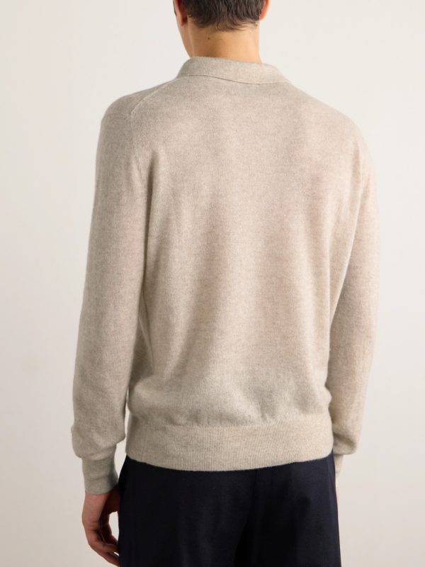Camino Brushed Cashmere and Silk-Blend Polo Shirt - BK Camino Brushed Cashmere and Silk-Blend Polo Shirt - BK