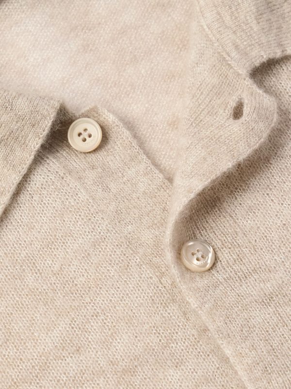 Camino Brushed Cashmere and Silk-Blend Polo Shirt - CU Camino Brushed Cashmere and Silk-Blend Polo Shirt - CU