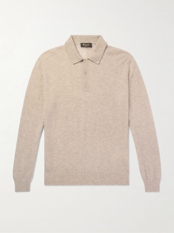Camino Brushed Cashmere and Silk-Blend Polo Shirt Camino Brushed Cashmere and Silk-Blend Polo Shirt