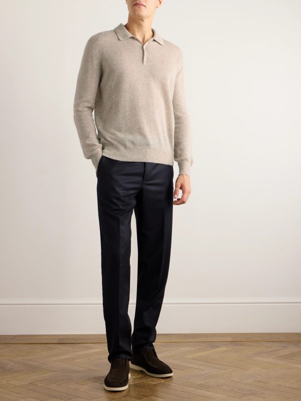 Camino Brushed Cashmere and Silk-Blend Polo Shirt - OU Camino Brushed Cashmere and Silk-Blend Polo Shirt - OU