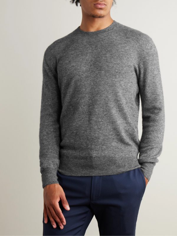 Brushed Cashmere and Silk-Blend Sweater - FR