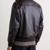 Johnie Leather Bomber Jacket - BK Johnie Leather Bomber Jacket - BK