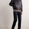 Johnie Leather Bomber Jacket - OU Johnie Leather Bomber Jacket - OU