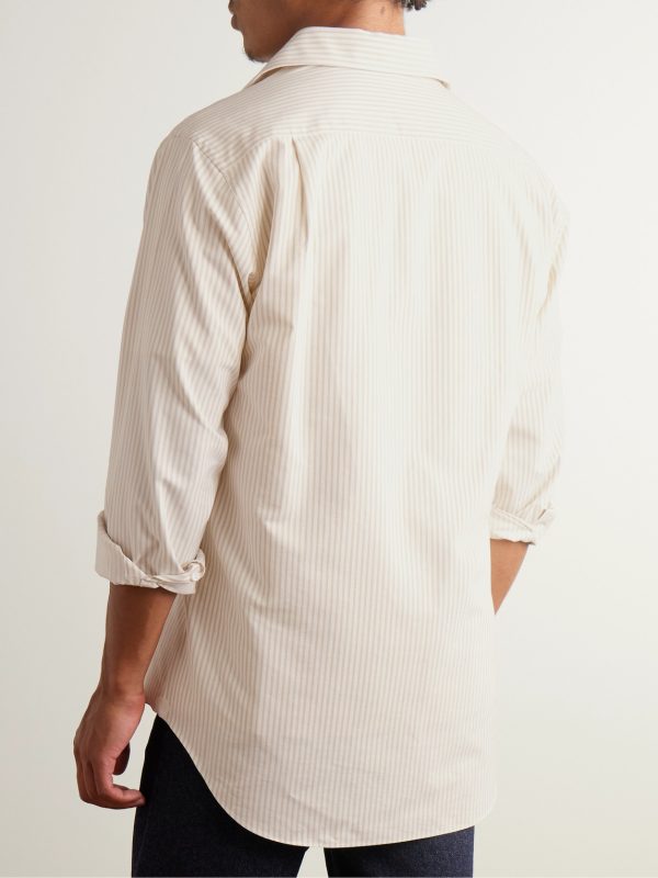 Andre Striped Silk and Cotton-Blend Twill Shirt - BK Andre Striped Silk and Cotton-Blend Twill Shirt - BK