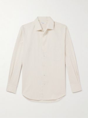 Andre Striped Silk and Cotton-Blend Twill Shirt Andre Striped Silk and Cotton-Blend Twill Shirt