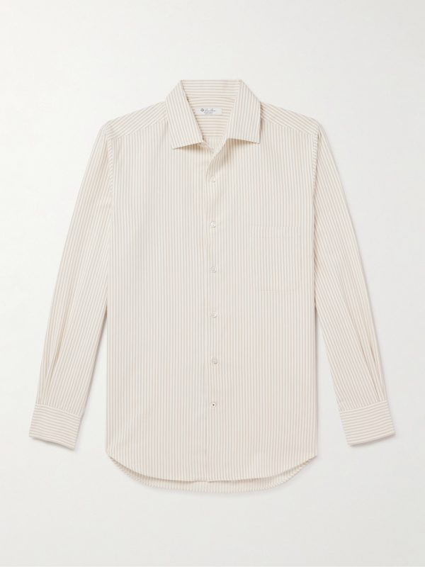 Andre Striped Silk and Cotton-Blend Twill Shirt Andre Striped Silk and Cotton-Blend Twill Shirt