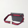 Leather-Trimmed Monogrammed Supreme Coated-Canvas Belt Bag - BK