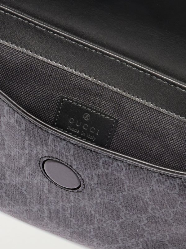 Leather-Trimmed Monogrammed Supreme Coated-Canvas Belt Bag - E1
