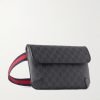 Leather-Trimmed Monogrammed Supreme Coated-Canvas Belt Bag