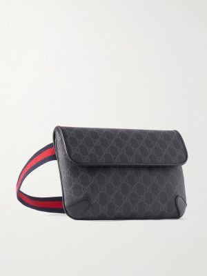 Leather-Trimmed Monogrammed Supreme Coated-Canvas Belt Bag Leather-Trimmed Monogrammed Supreme Coated-Canvas Belt Bag