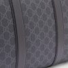 GG Leather-Trimmed Monogrammed Supreme Coated-Canvas Duffle Bag - CU GG Leather-Trimmed Monogrammed Supreme Coated-Canvas Duffle Bag - CU