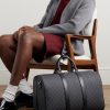 GG Leather-Trimmed Monogrammed Supreme Coated-Canvas Duffle Bag - OU GG Leather-Trimmed Monogrammed Supreme Coated-Canvas Duffle Bag - OU