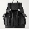 Leather-Trimmed Monogrammed Supreme Coated-Canvas Backpack
